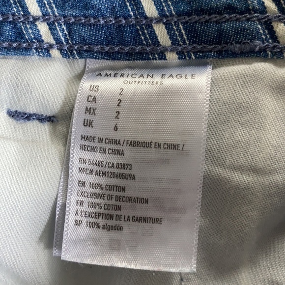 American Eagle Hi Waist striped shorts size 2 blue - Picture 7 of 12